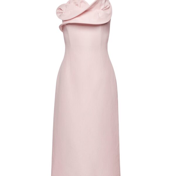 Magda Butrym Silk corset dress with sculptural neckline in blush pink