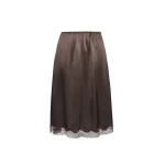 Magda Butrym Silk lace-trim slip skirt in brown