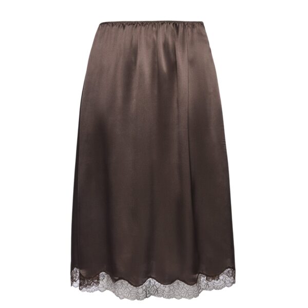 Magda Butrym Silk lace-trim slip skirt in brown