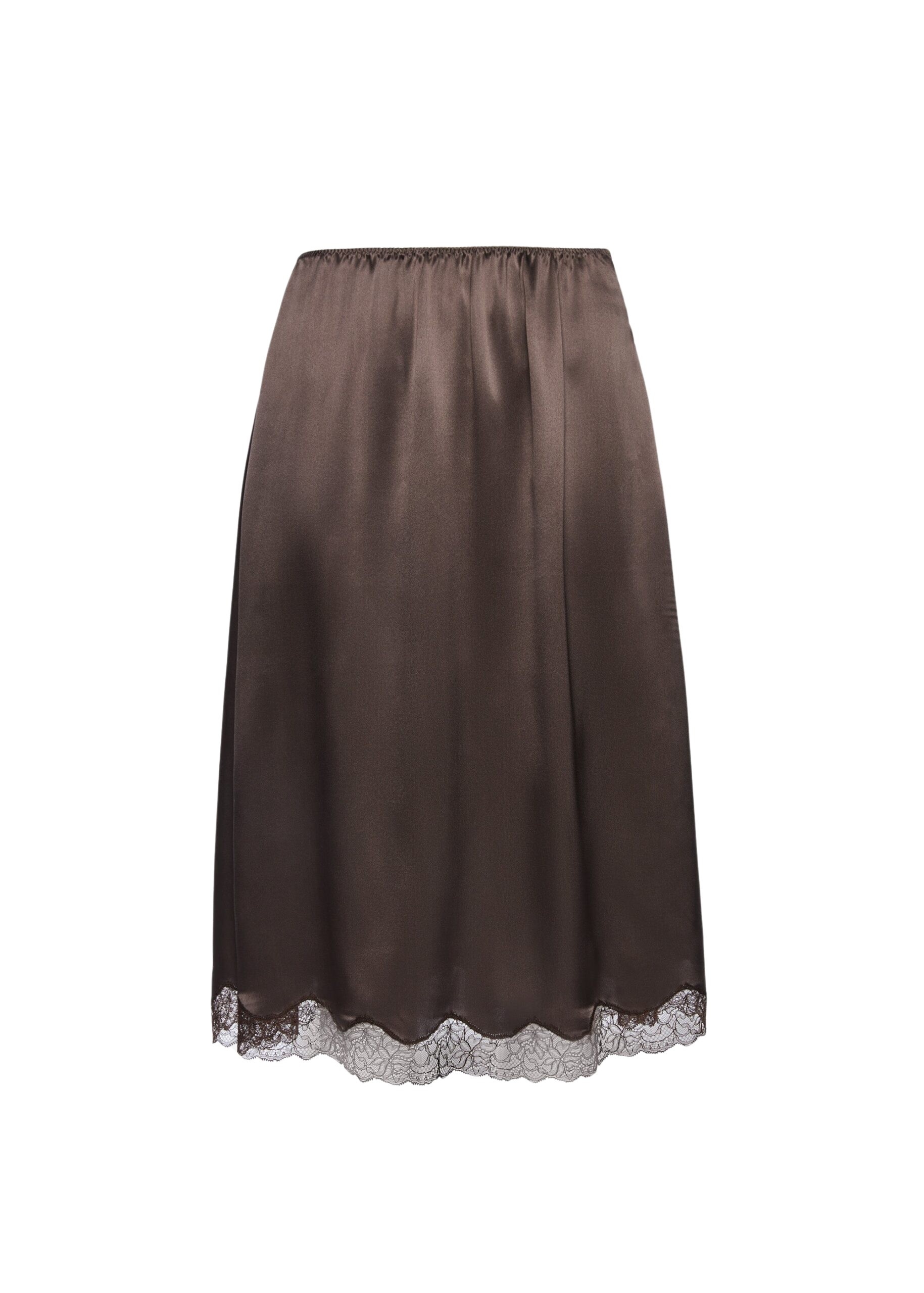 Magda Butrym Silk lace-trim slip skirt in brown
