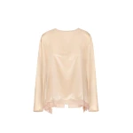 Magda Butrym Silk long-sleeve blouse with lace trim in peach