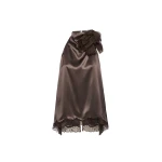 Magda Butrym Silk open-back lace-trim blouse in brown