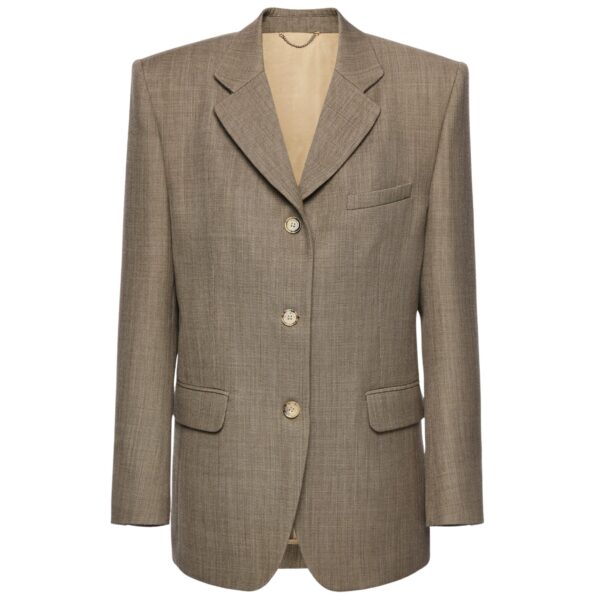 Magda Butrym Single-breasted wool and mohair blazer in beige