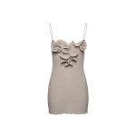Magda Butrym Sleeveless crepe beach mini dress in light brown