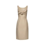 Magda Butrym Sleeveless dress with draped neckline in beige