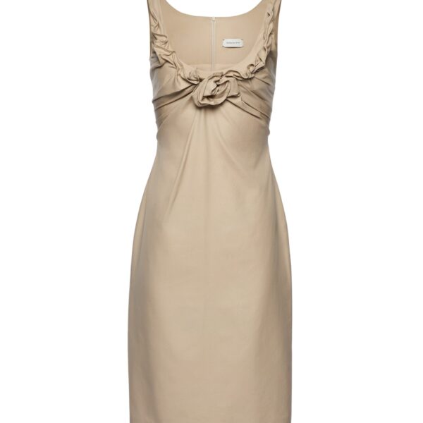 Magda Butrym Sleeveless dress with draped neckline in beige