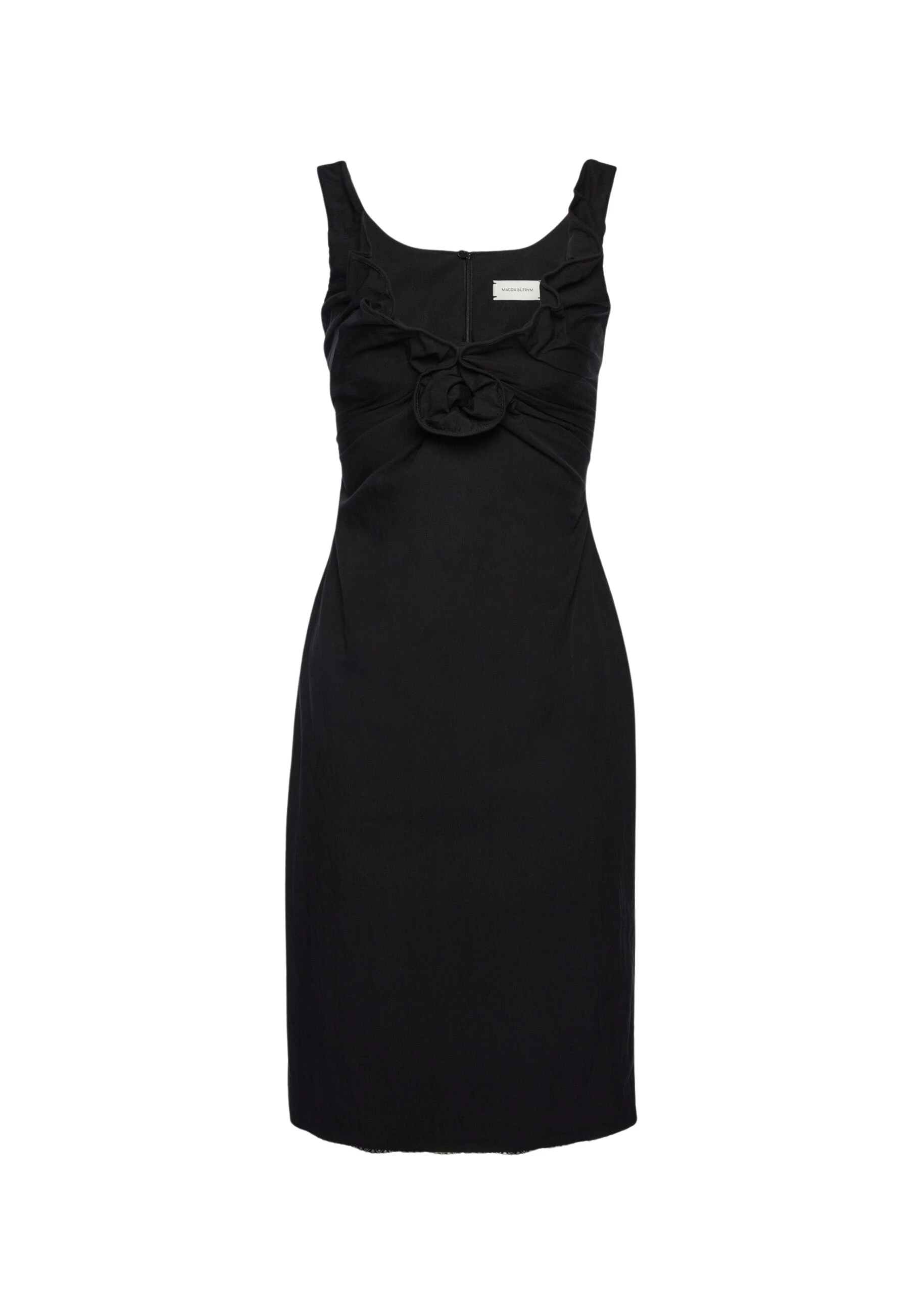 Magda Butrym Sleeveless dress with draped neckline in black