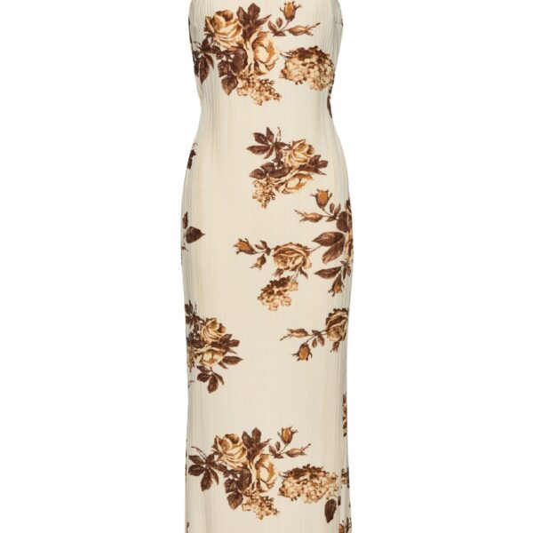 Magda Butrym Strapless floral print dress in cream