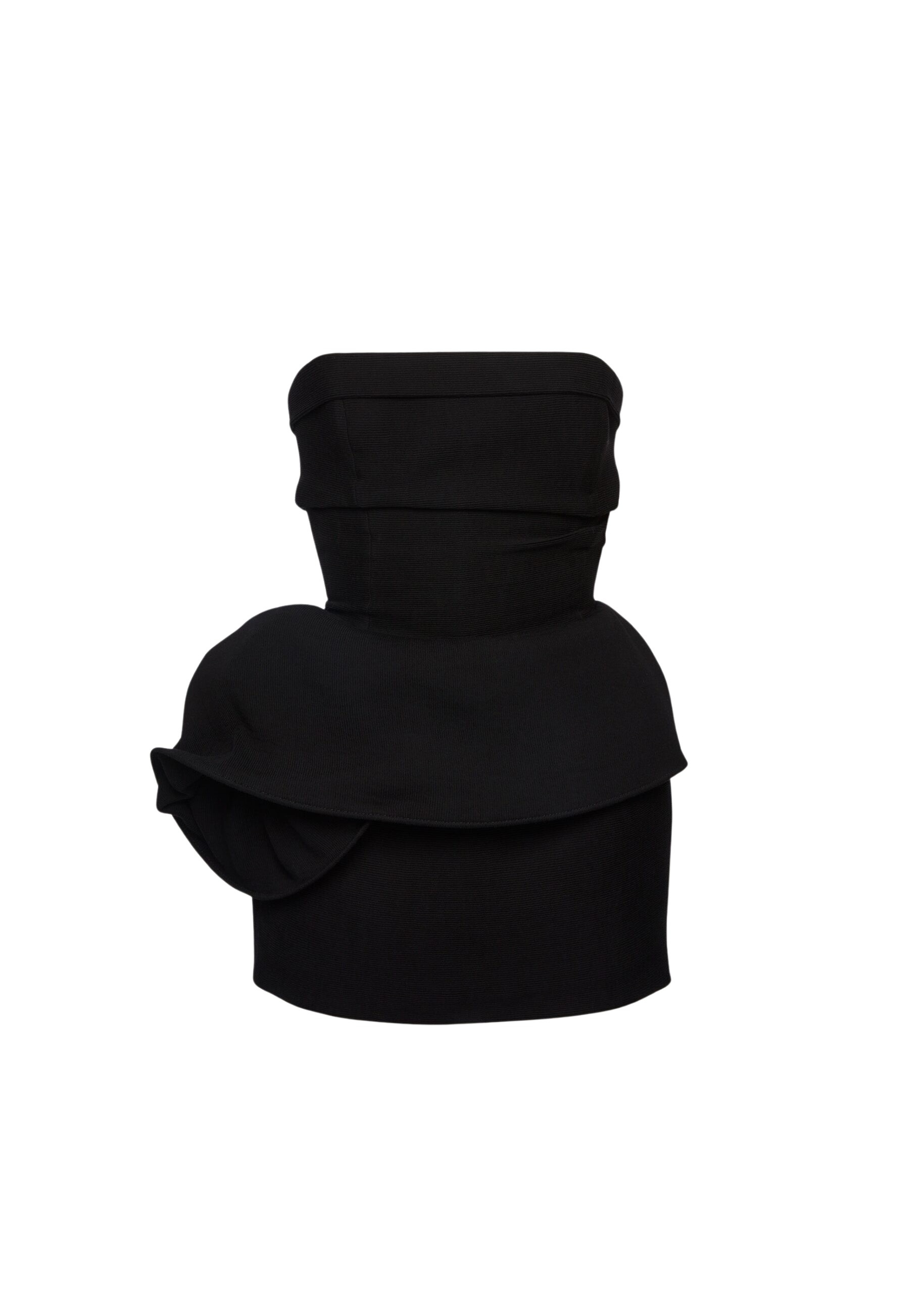 Magda Butrym Strapless mini dress with sculptural peplum in black