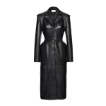 Magda Butrym Tailored leather coat in black