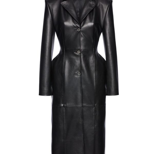 Magda Butrym Tailored leather coat in black