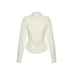 Magda Butrym Tailored wool and silk shirt in cream