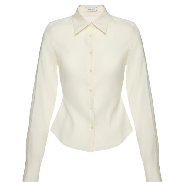 Magda Butrym Tailored wool and silk shirt in cream