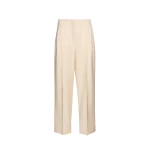 Magda Butrym Tapered cotton and silk trousers in cream