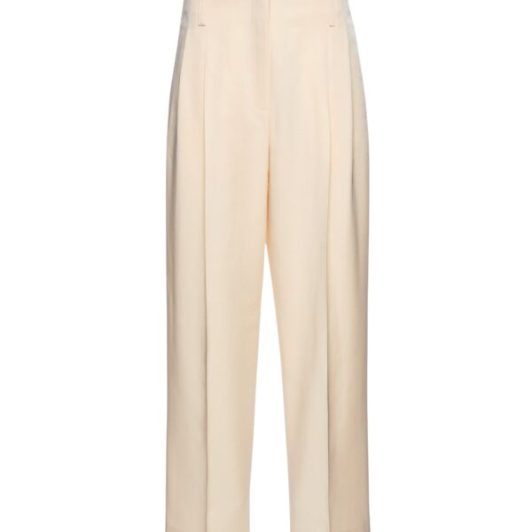 Magda Butrym Tapered cotton and silk trousers in cream