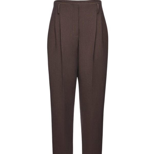 Magda Butrym Tapered linen trousers in brown