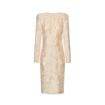 Magda Butrym Textured gold midi dress with long sleeves