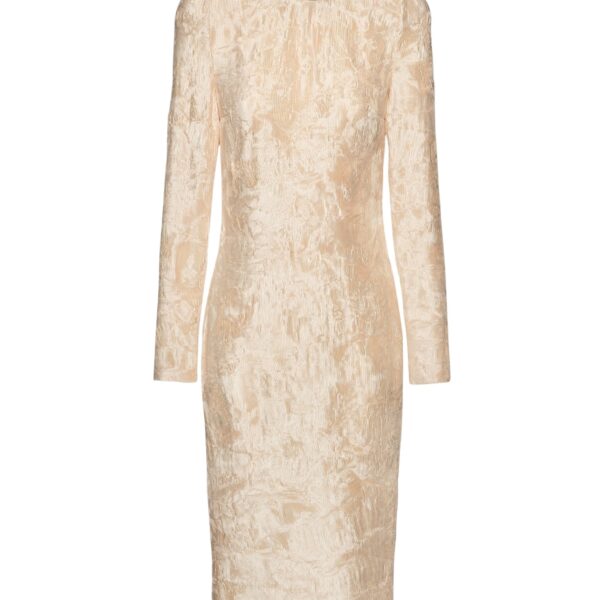 Magda Butrym Textured gold midi dress with long sleeves