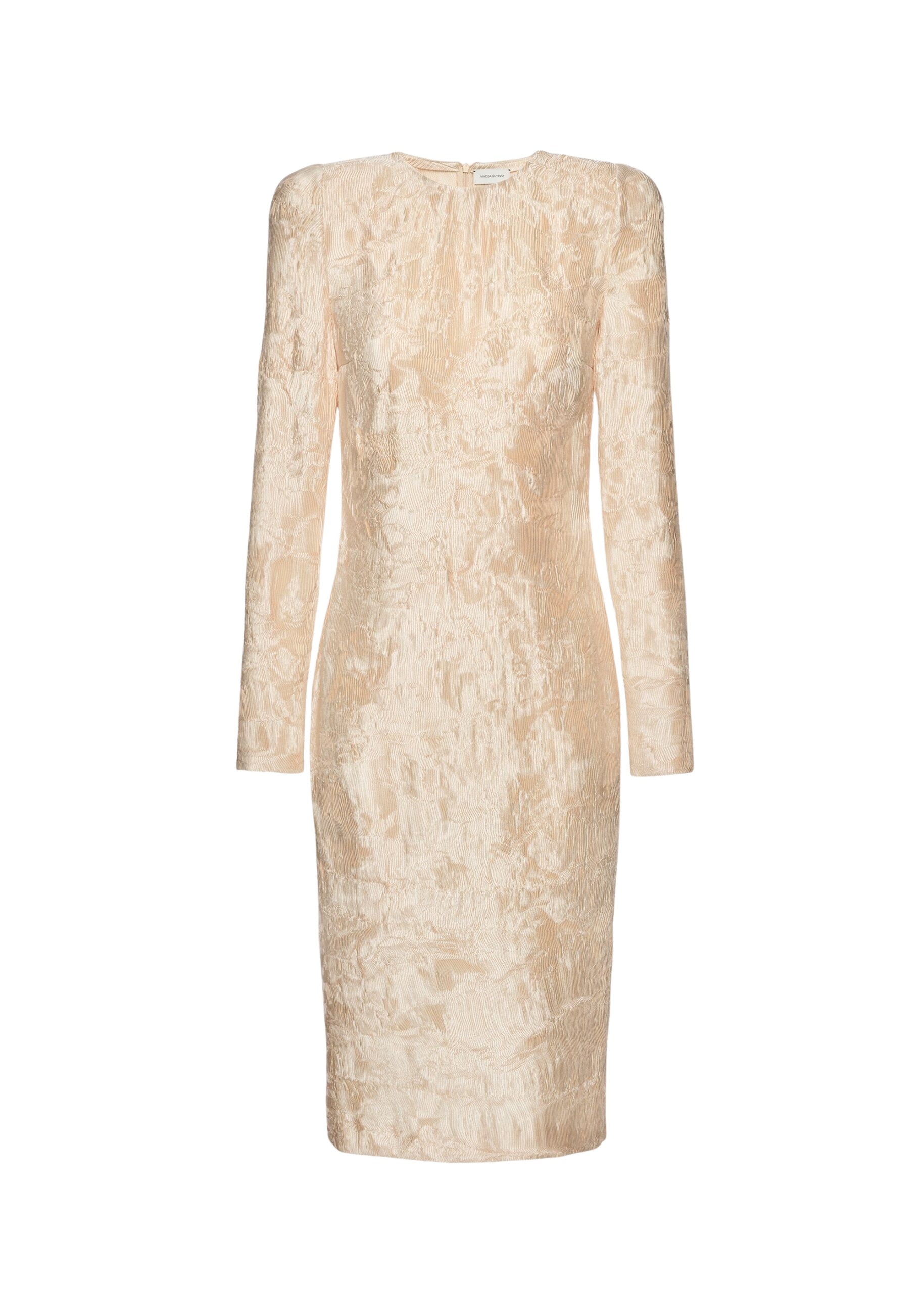 Magda Butrym Textured gold midi dress with long sleeves