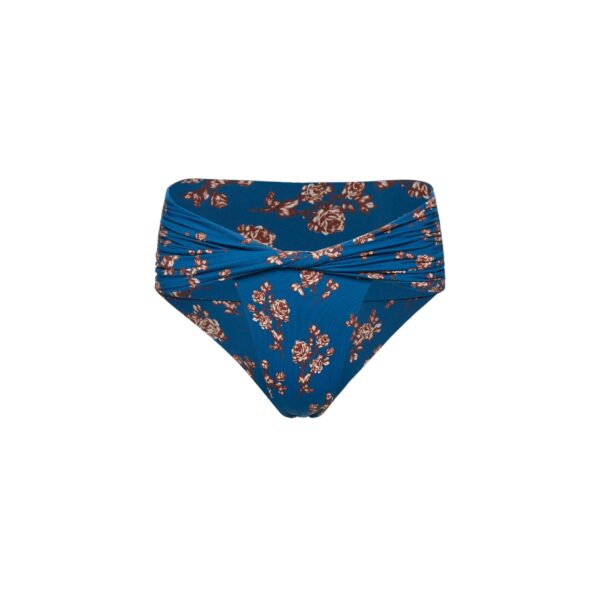 Magda Butrym Twisted waist swim bottom in blue floral print