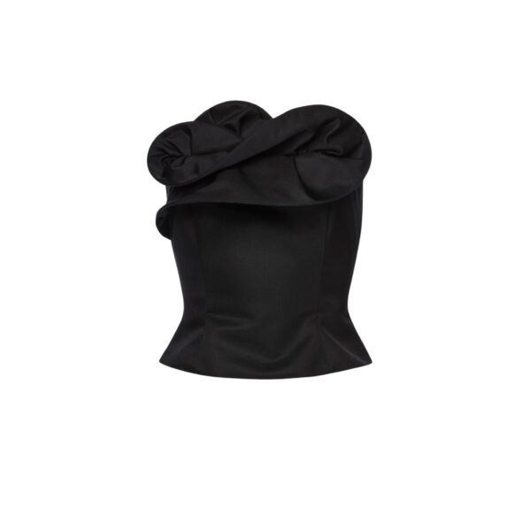 Magda Butrym Wool and silk corset with sculptural neckline in black