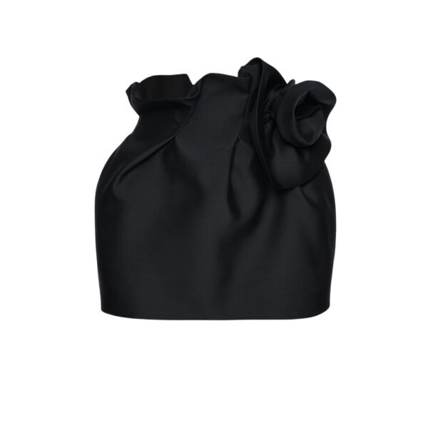 Magda Butrym Wool and silk flower-detail mini skirt in black