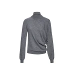 Magda Butrym Wool draped turtleneck in grey