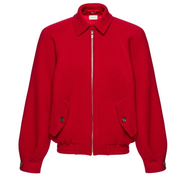 Magda Butrym Wool zip-front bomber jacket in red