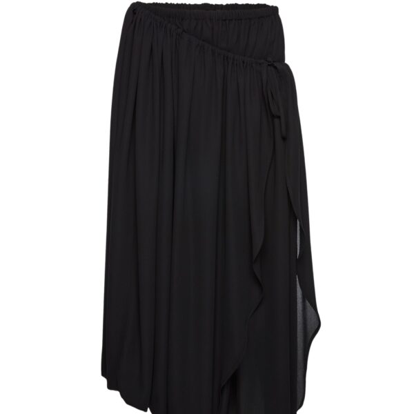 Magda Butrym Wrap-detail midi skirt with tie fastening in black