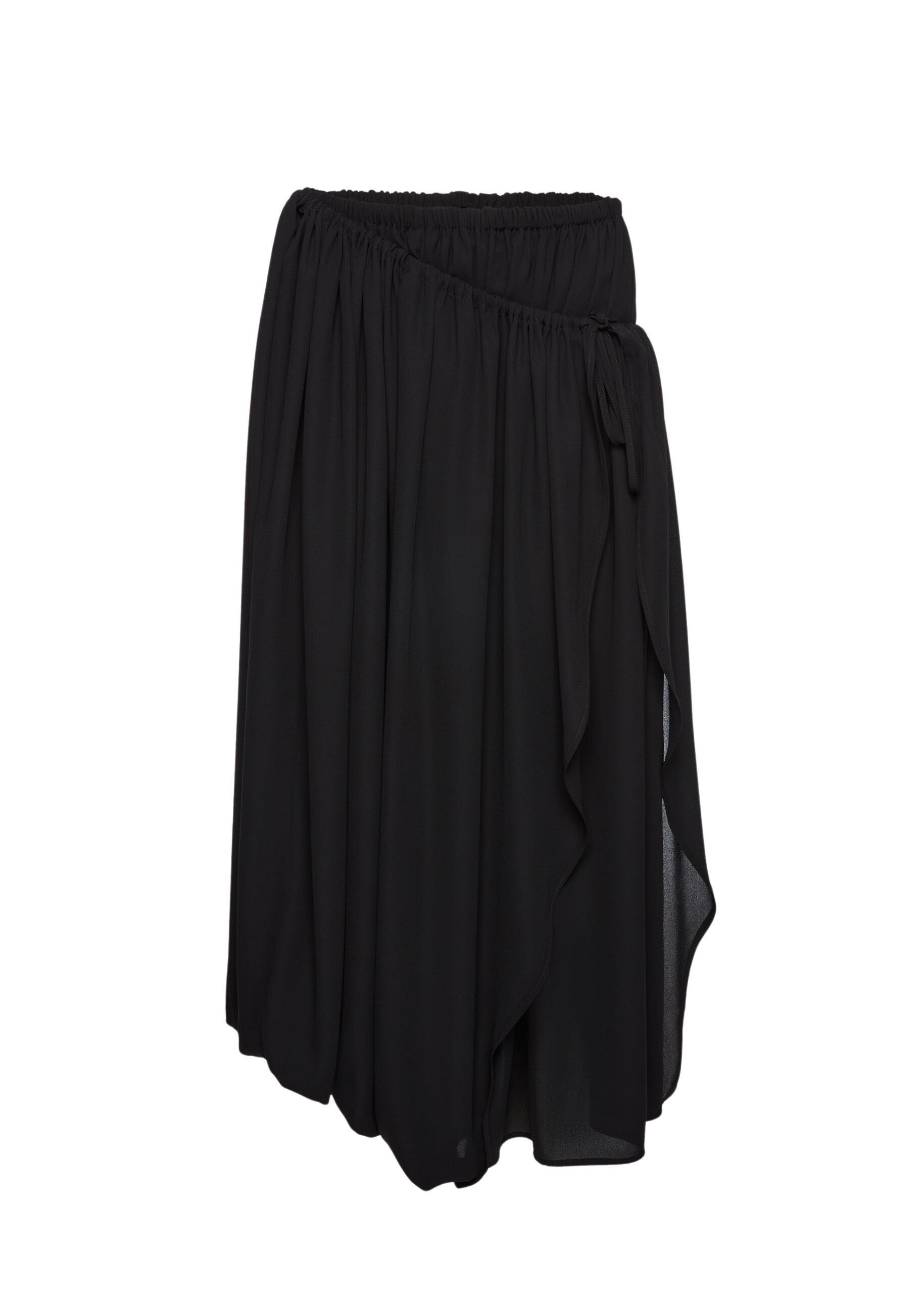 Magda Butrym Wrap-detail midi skirt with tie fastening in black