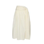 Magda Butrym Wrap-tie midi skirt with gathered hem in cream