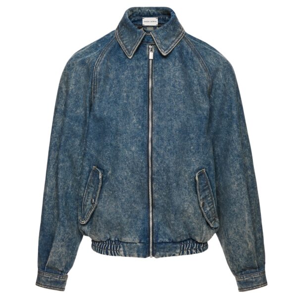 Magda Butrym Zip-up denim jacket in vintage blue