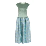 Markarian Aloe Gingham Sequin Drop Waist Dress