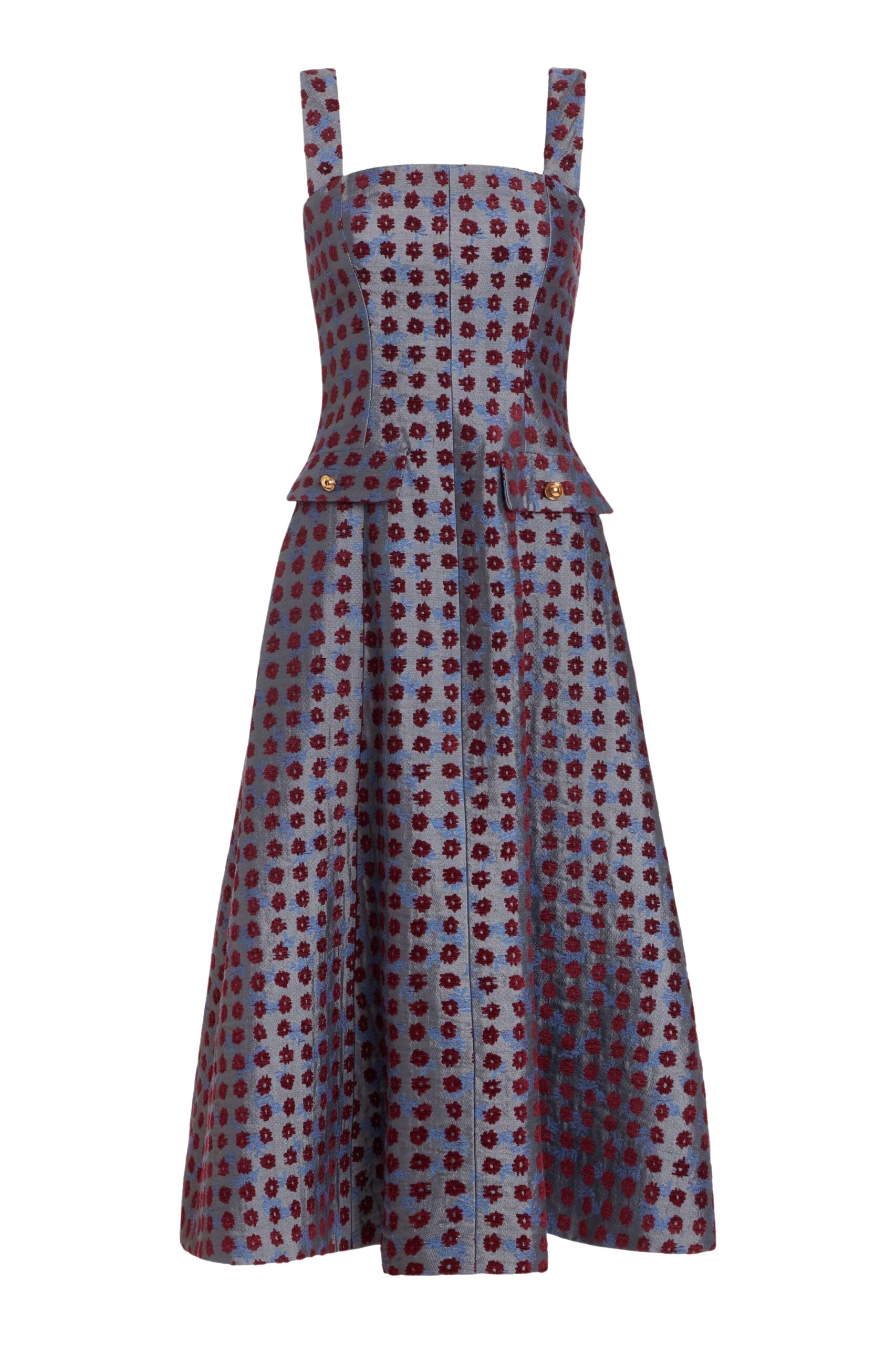 Markarian Birdie Teal Tapestry Midi Dress