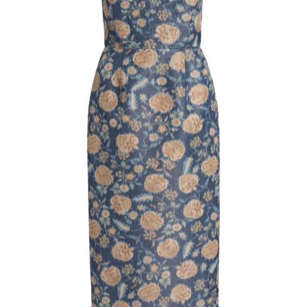 Cyprus Dusk Marigold Ikat Midi Dress