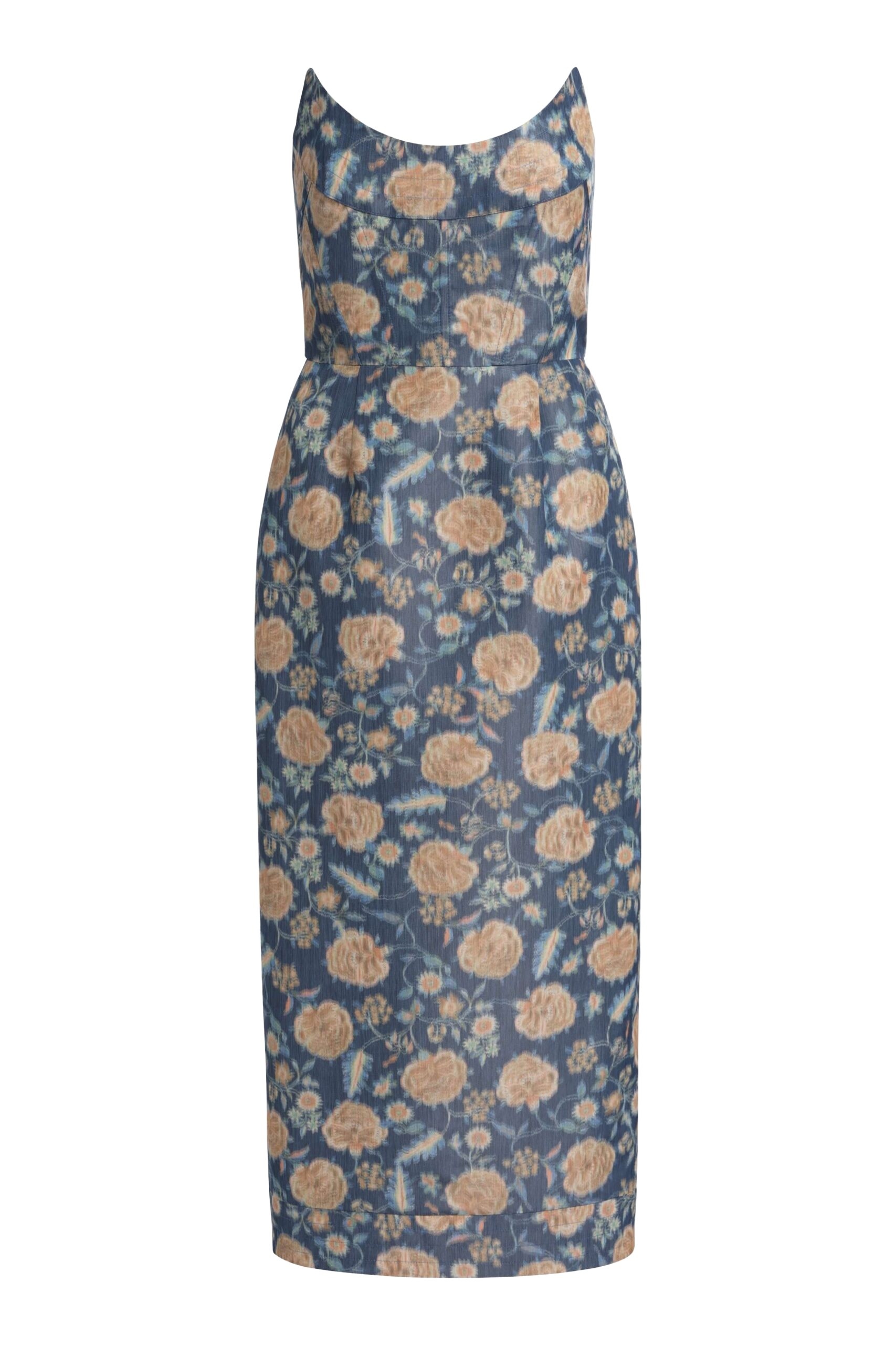 Markarian Cyprus Dusk Marigold Ikat Midi Dress