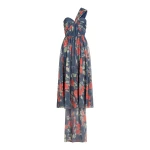Markarian Erica Red Bloom Chiffon Midi Dress