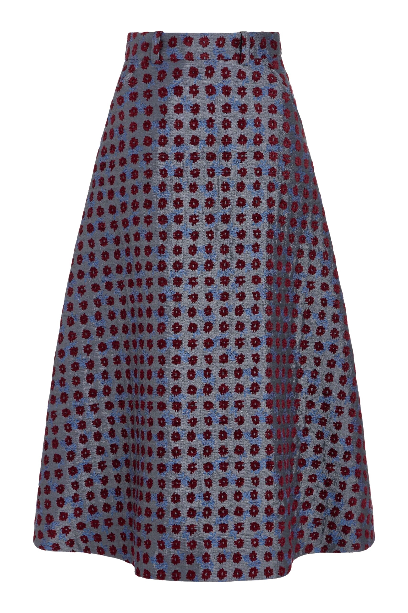 Markarian Frances Teal Tapestry Midi Skirt