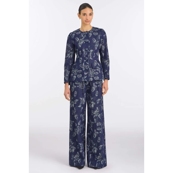 Markarian Ila Floral Denim Trousers, view 2