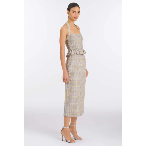 Markarian Kit Pastel Plaid Halter Top, view 3