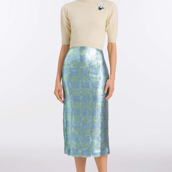 Markarian Gingham Sequin Skirt