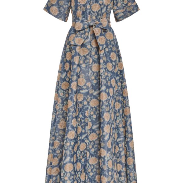 Margaretta Dusk Marigold Ikat Gown