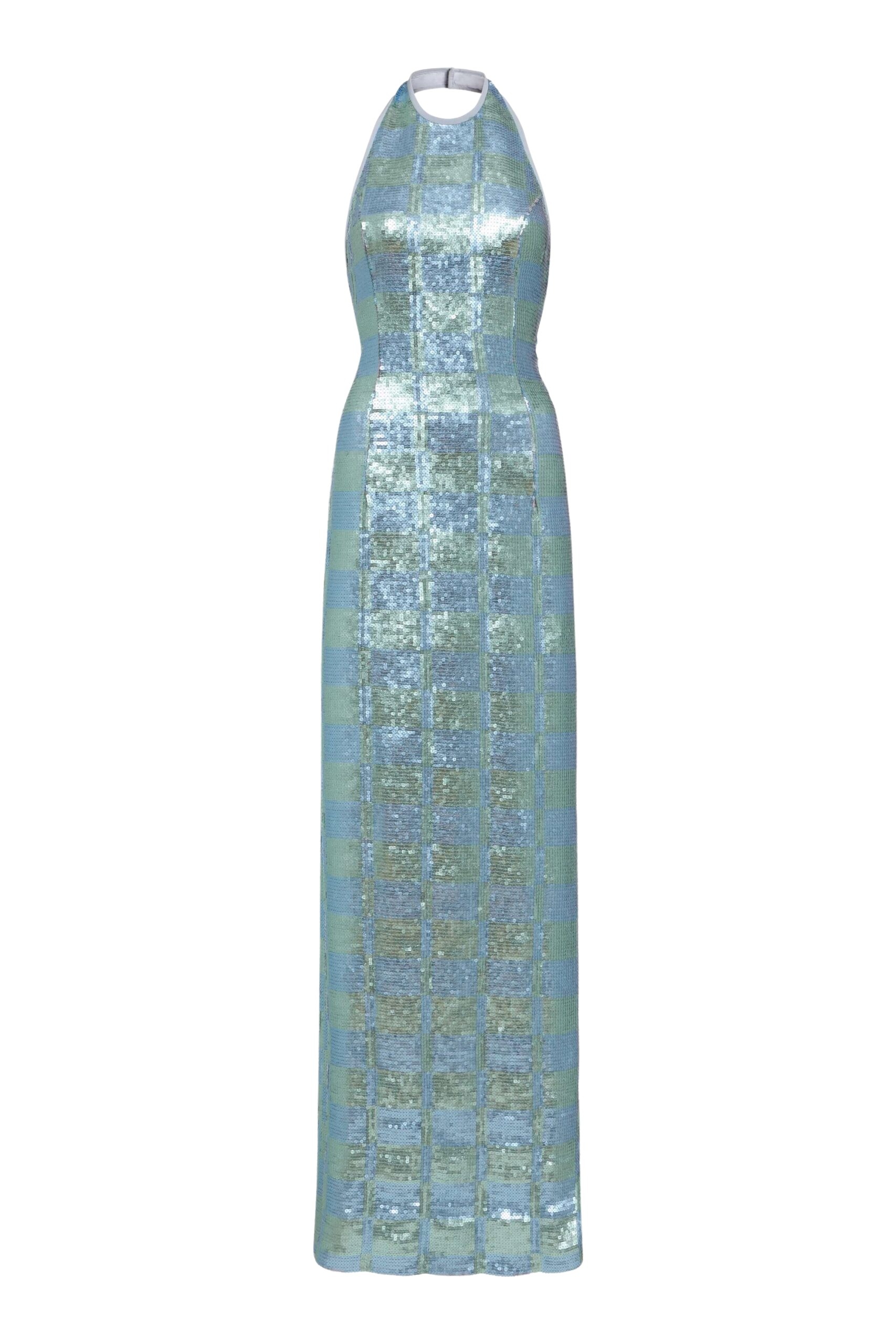 Markarian Nerine Gingham Sequin Gown