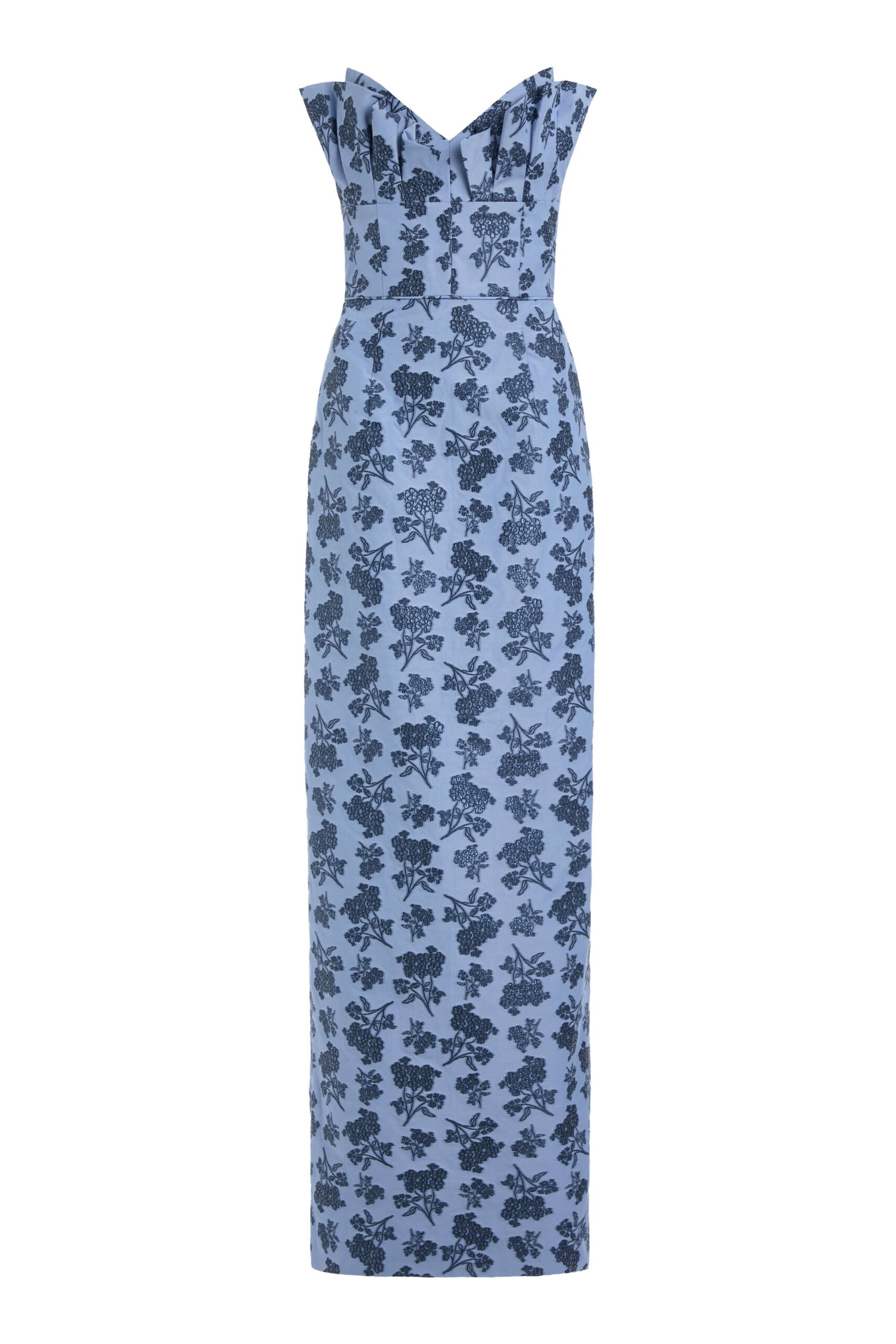 Markarian Rita Navy Bouquet Gown - Dresses - New York Luxury Occasion Wear at Coveti Markarian Rita Navy Bouquet Gown
