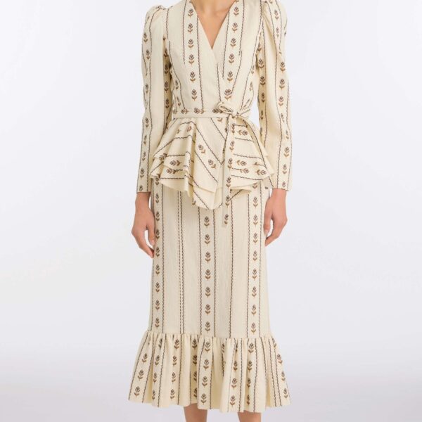 Markarian Ivory Linen Skirt