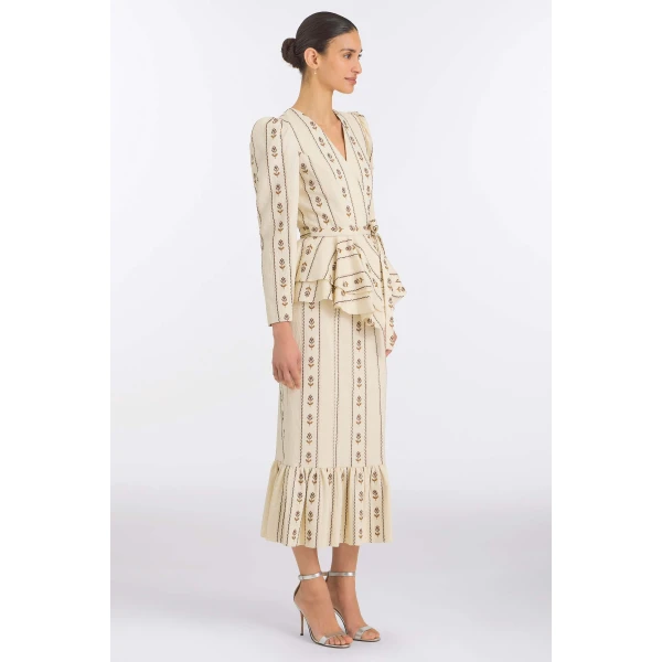 Markarian Suri Ivory Linen Skirt, view 3