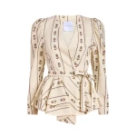 Markarian Vega Ivory Linen Wrap Top