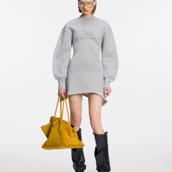 Melange grey mini dress