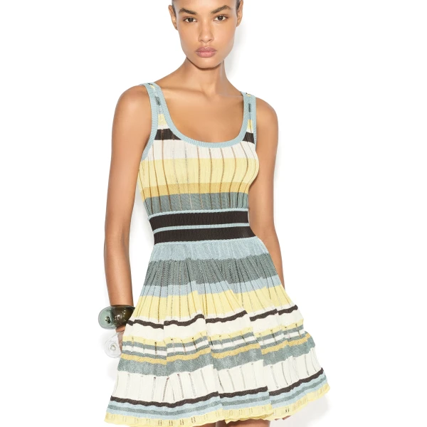 Alaia Multicolor Crinoline Dress, view 4