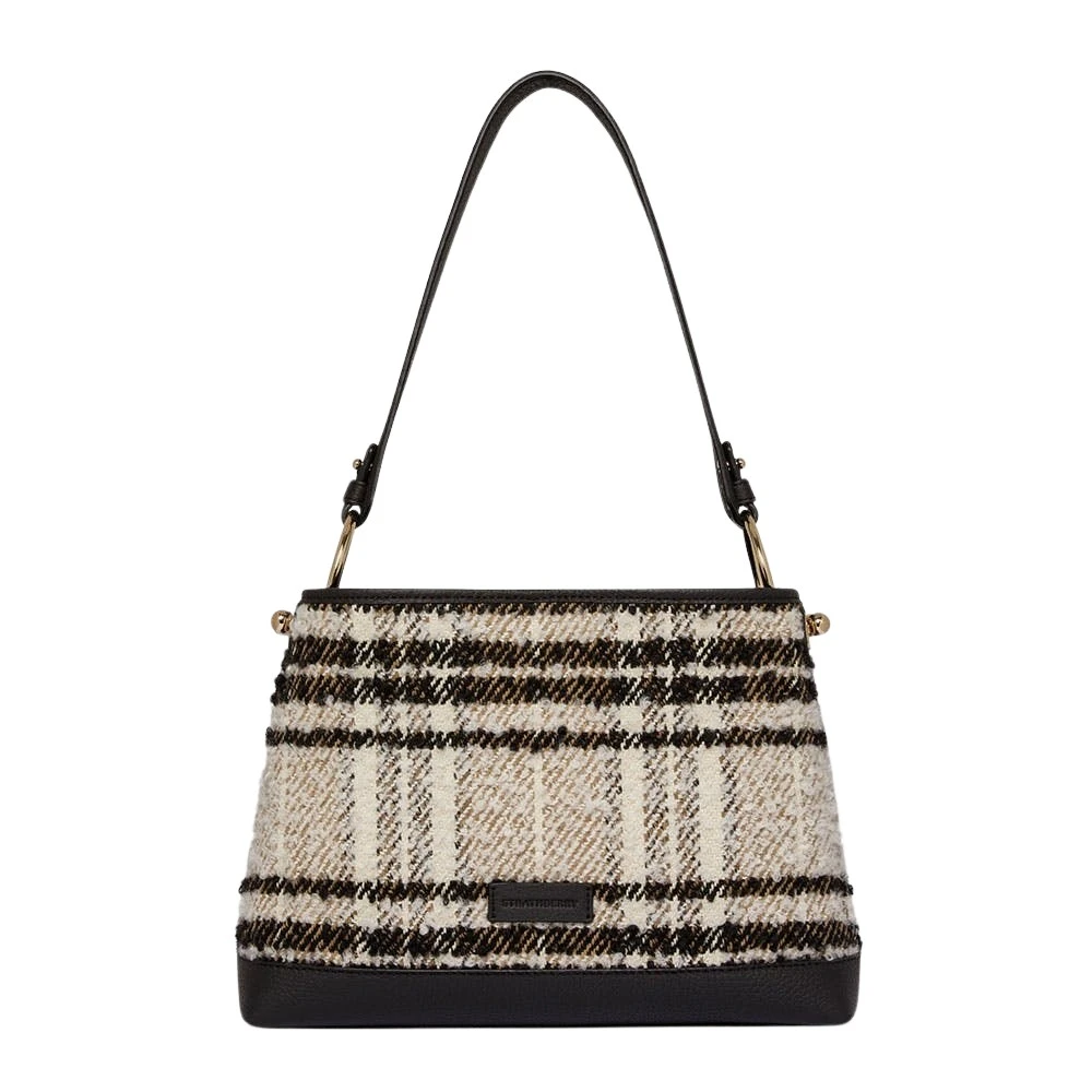 Multicolour-Lana-Hobo-in-Black-Boucle-Tartan87770_nobg Strathberry Lana Hobo crossbody bag